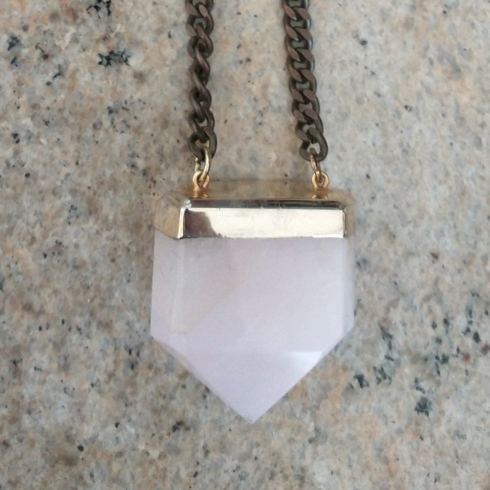 Statement Rose Quartz Crystal Necklace